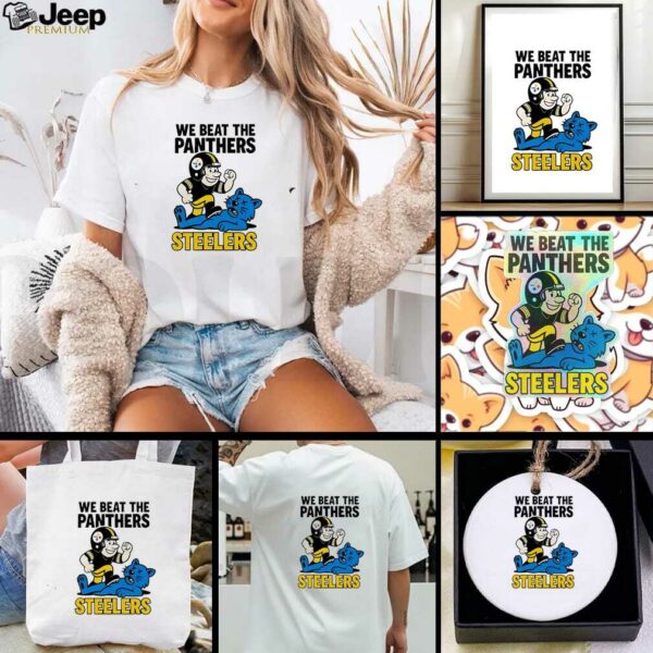 Pittsburgh Steelers We beat the Carolina Panthers NFL 2025 cartoon shirt