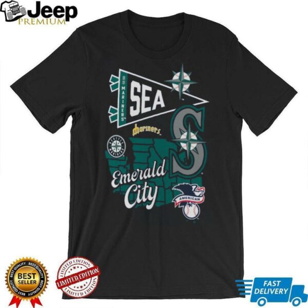 Profile Navy Seattle Mariners Big & Tall Split Zone T Shirt