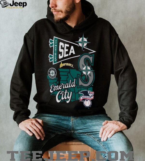 Profile Navy Seattle Mariners Big & Tall Split Zone T Shirt