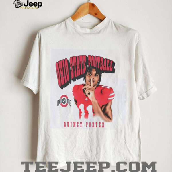 Quincy Porter portrait shhh Ohio State football shirt
