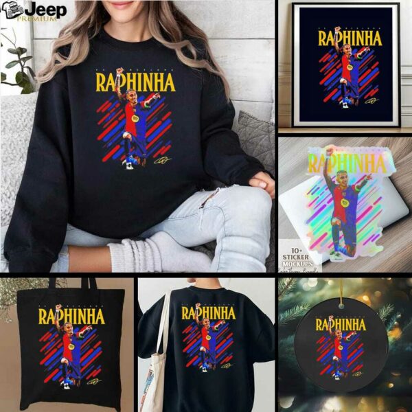 Raphinha celebration signature FC Barcelona shirt
