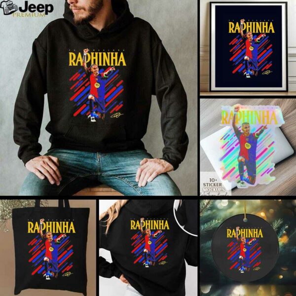 Raphinha celebration signature FC Barcelona shirt