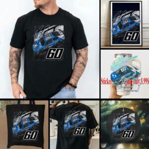 Ross Chastain Checkered Flag Sports Black 2025 NASCAR Cup Series Playoffs Busch Light T Shirt