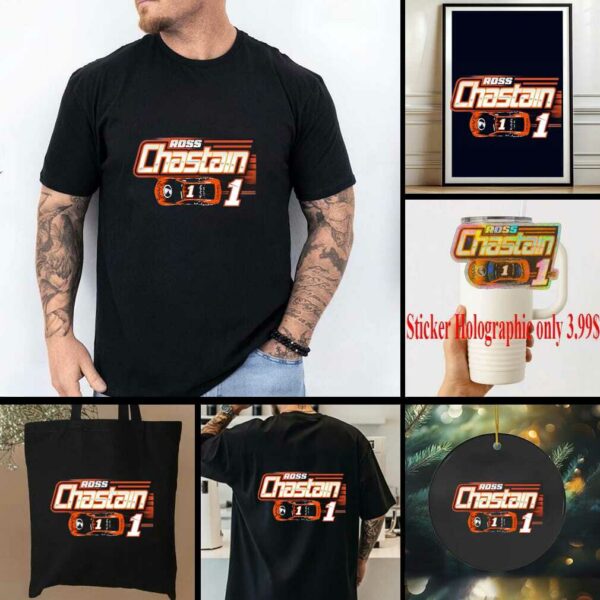 Ross Chastain Trackhouse Racing Team Collection Kubota Car T Shirt