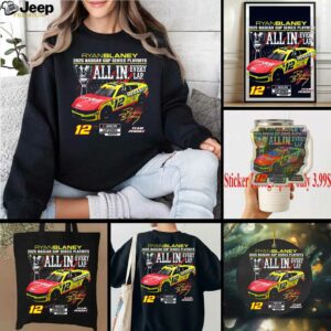 Ryan Blaney Checkered Flag Sports Black 2025 NASCAR Cup Series Playoffs Menards T Shirt