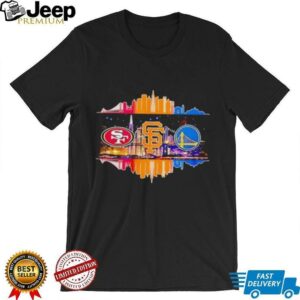 San Francisco 49ers San Francisco Giants Golden State Warriors Skyline City Logo shirt