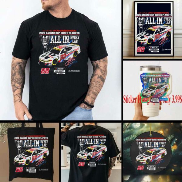 Shane van Gisbergen Checkered Flag Sports Black 2025 NASCAR Cup Series Playoffs WeatherTech All In T Shirt