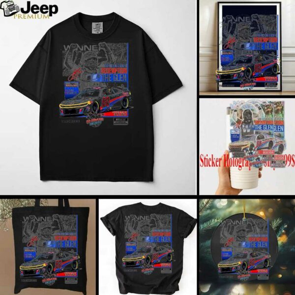 Shane van Gisbergen Checkered Flag Sports Heather Gray 2025 Go Bowling at The Glen Race Winner T Shirt