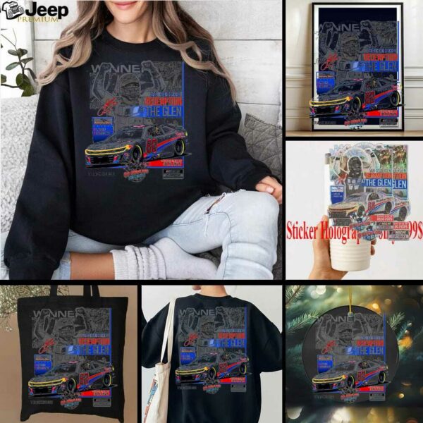 Shane van Gisbergen Checkered Flag Sports Heather Gray 2025 Go Bowling at The Glen Race Winner T Shirt
