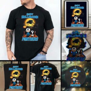Snoopy And Charlie Brown X Carolina Panthers Happy Halloween T Shirt