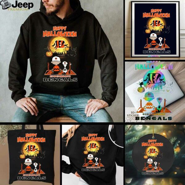 Snoopy And Charlie Brown X Cincinnati Bengals Happy Halloween T Shirt