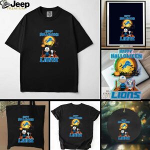 Snoopy And Charlie Brown X Detroit Lions Happy Halloween T Shirt