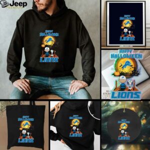 Snoopy And Charlie Brown X Detroit Lions Happy Halloween T Shirt