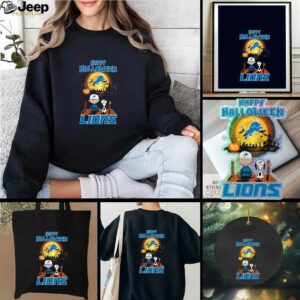 Snoopy And Charlie Brown X Detroit Lions Happy Halloween T Shirt