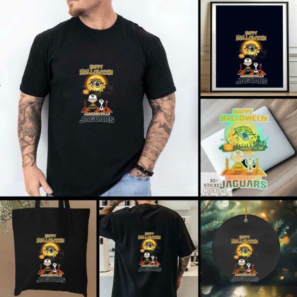 Snoopy And Charlie Brown X Jacksonville Jaguars Happy Halloween T Shirt