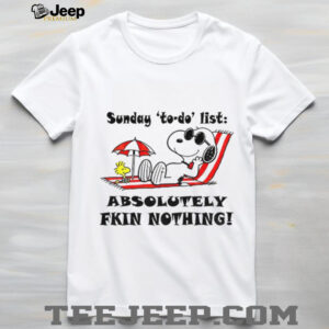 Snoopy and Woodstock sunday to do list absolutely fkin nothing summer shirt