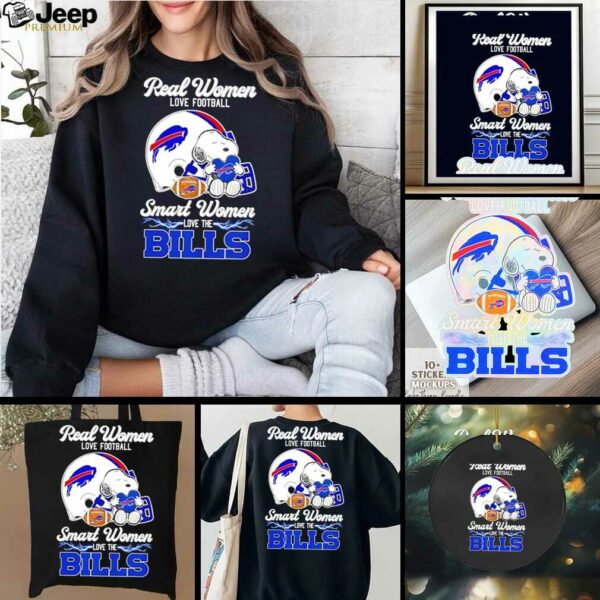 Snoopy real women love football smart women love the Buffalo Bills shirt