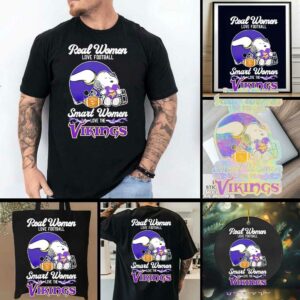 Snoopy real women love football smart women love the Minnesota Vikings shirt