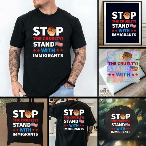 Strong fist resist stop the cruelty stand with immigrants shirt