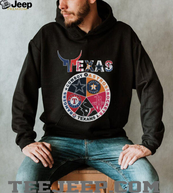 Texas Sports Teams Logo Cowboys x Astros x Rockets x Texans x Rangers Shirt