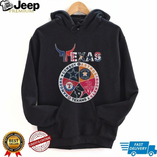 Texas Sports Teams Logo Cowboys x Astros x Rockets x Texans x Rangers Shirt