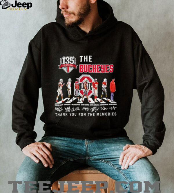 The Ohio State Buckeyes 135th Anniversary thank you for the memories signatures shirt