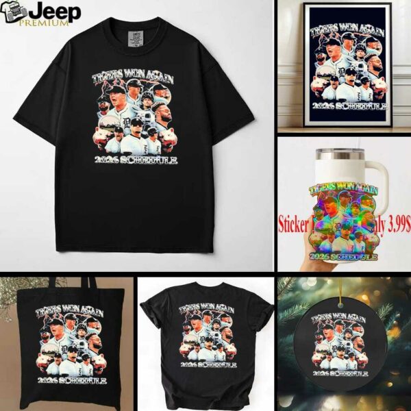Tigers Won Again 2026 Baseball Player Lighting T Shirts