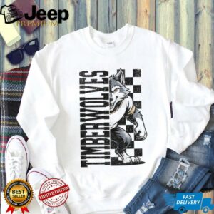 Timberwolves Mascot with Retro Checkered Style Shirt