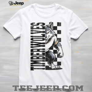 Timberwolves Mascot with Retro Checkered Style Shirt
