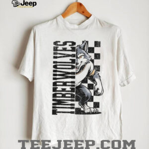 Timberwolves Mascot with Retro Checkered Style Shirt
