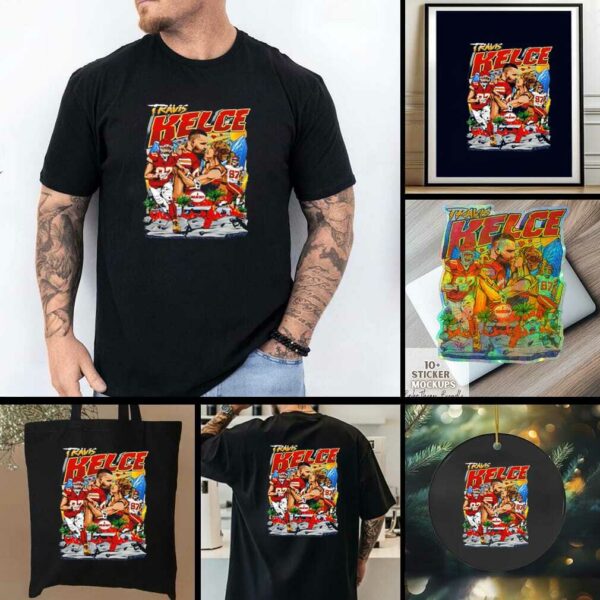 Travis Kelce and Taylor engagement comic shirt
