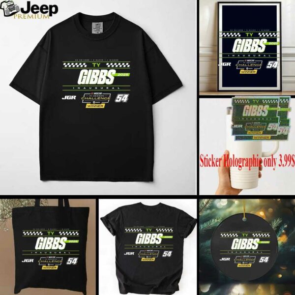 Ty Gibbs Checkered Flag Sports Black 2025 NASCAR Cup Series In Season Challenge Winner T Shirt