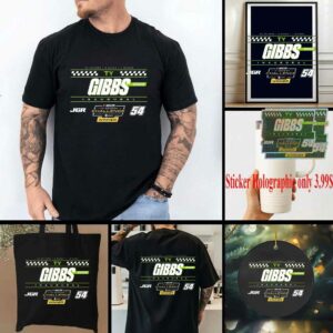 Ty Gibbs Checkered Flag Sports Black 2025 NASCAR Cup Series In Season Challenge Winner T Shirt
