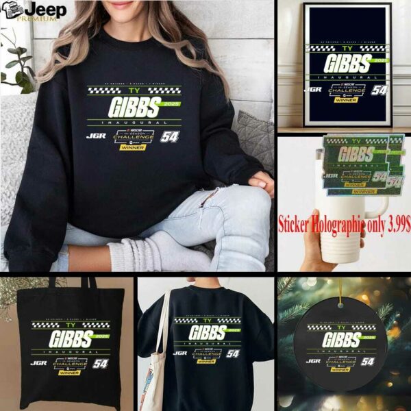 Ty Gibbs Checkered Flag Sports Black 2025 NASCAR Cup Series In Season Challenge Winner T Shirt