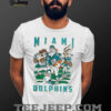 Aqua Miami Dolphins Stripe Splash Franklin Throwback T Shirt