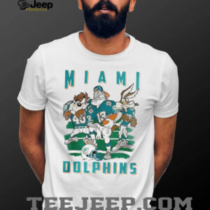 Aqua Miami Dolphins Stripe Splash Franklin Throwback T Shirt