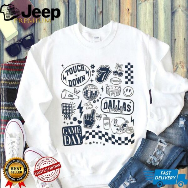 Vintage Dallas Football Doodle Season Sublimation Shirt