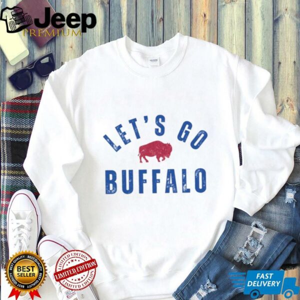 Vintage Distressed Style Let’s Go Buffalo Football Backers Tailgate Shirt