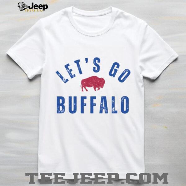 Vintage Distressed Style Let’s Go Buffalo Football Backers Tailgate Shirt