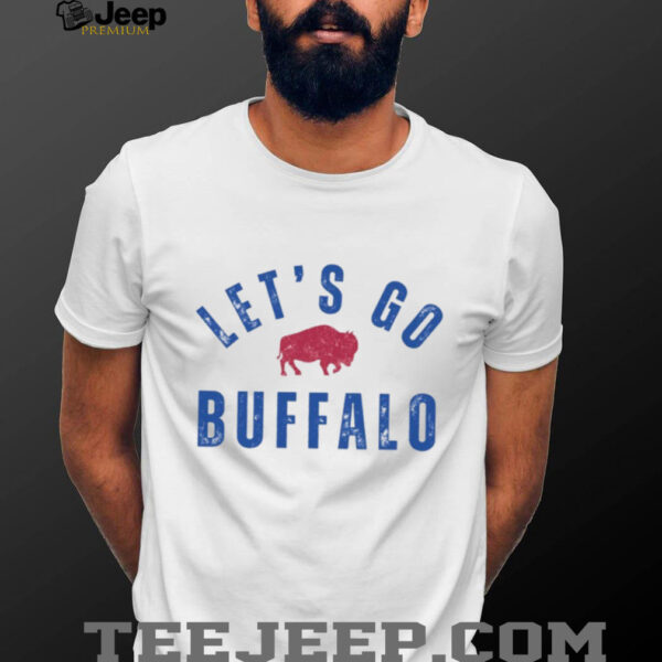 Vintage Distressed Style Let’s Go Buffalo Football Backers Tailgate Shirt