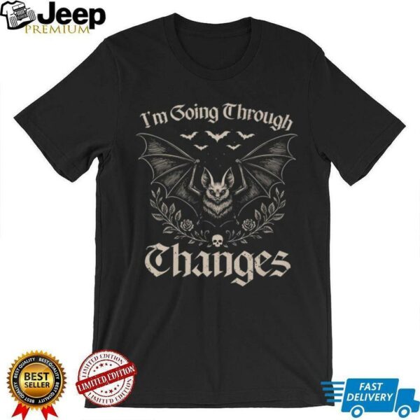 Vintage Gothic Bat Skull Roses Shirt