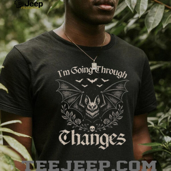 Vintage Gothic Bat Skull Roses Shirt