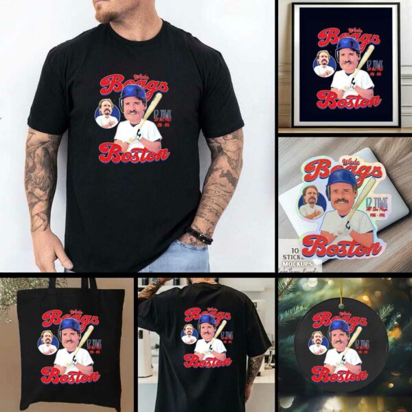 Wade Boggs Boston Red Sox 12 Time All Star Player comic shirt