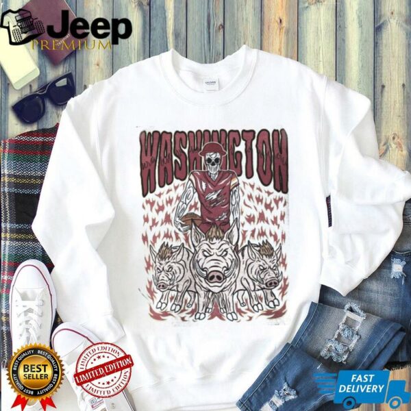 Washington Football Skull Vintage  Football Game Day Unisex Shirt