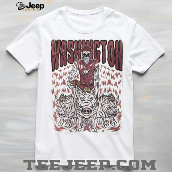 Washington Football Skull Vintage  Football Game Day Unisex Shirt