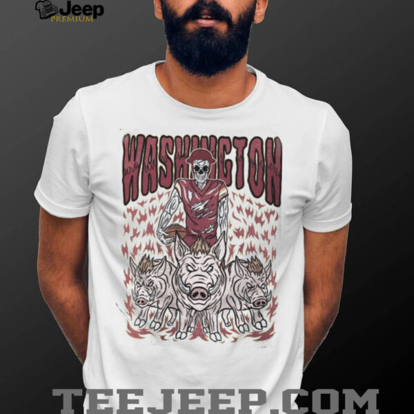 Washington Football Skull Vintage  Football Game Day Unisex Shirt