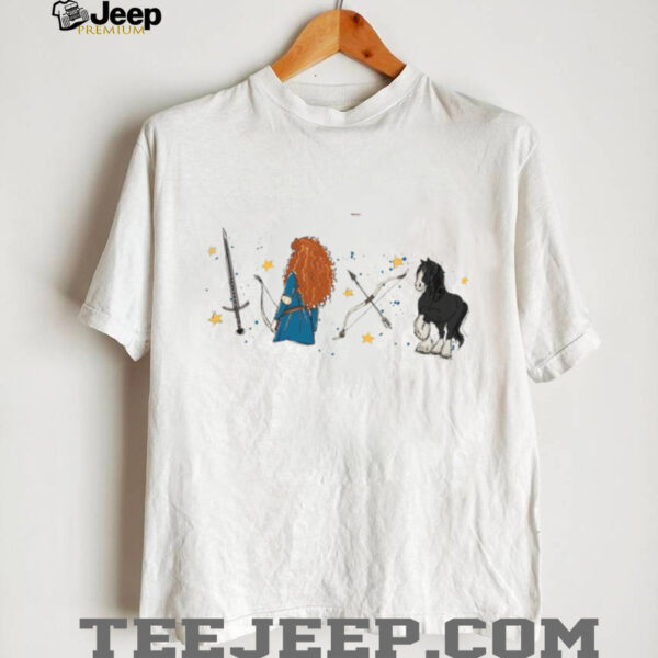 Watercolor Disney Brave Merida Princess Sketch T Shirt