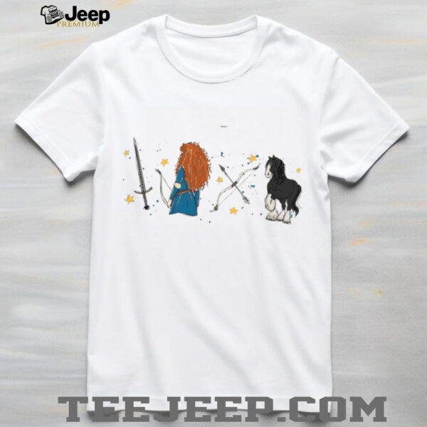 Watercolor Disney Brave Merida Princess Sketch T Shirt