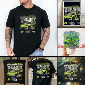 William Byron Checkered Flag Sports Black 2025 NASCAR Cup Series Playoffs Raptor All In T Shirt
