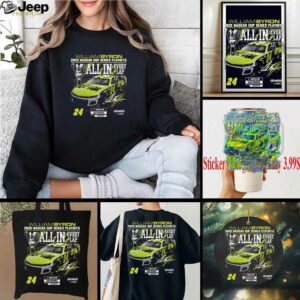 William Byron Checkered Flag Sports Black 2025 NASCAR Cup Series Playoffs Raptor All In T Shirt